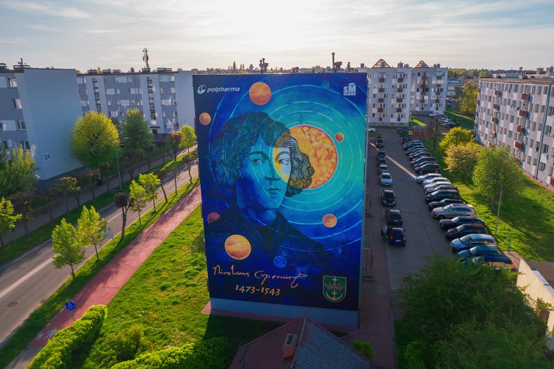 Mural Mikołaja Kopernika w Starogardzie Gdańskim